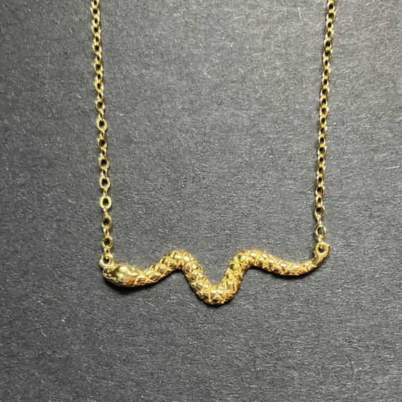 14k Gold Vermeil Snake Pendant Necklace
